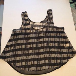 LUSH sleeveless sheer round hem blouse, Size XL,